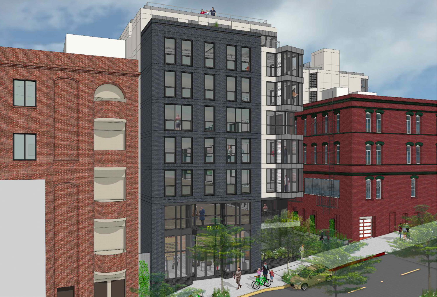 425 Broadway eight-story structure, rendering by Ian Birchall & Associates