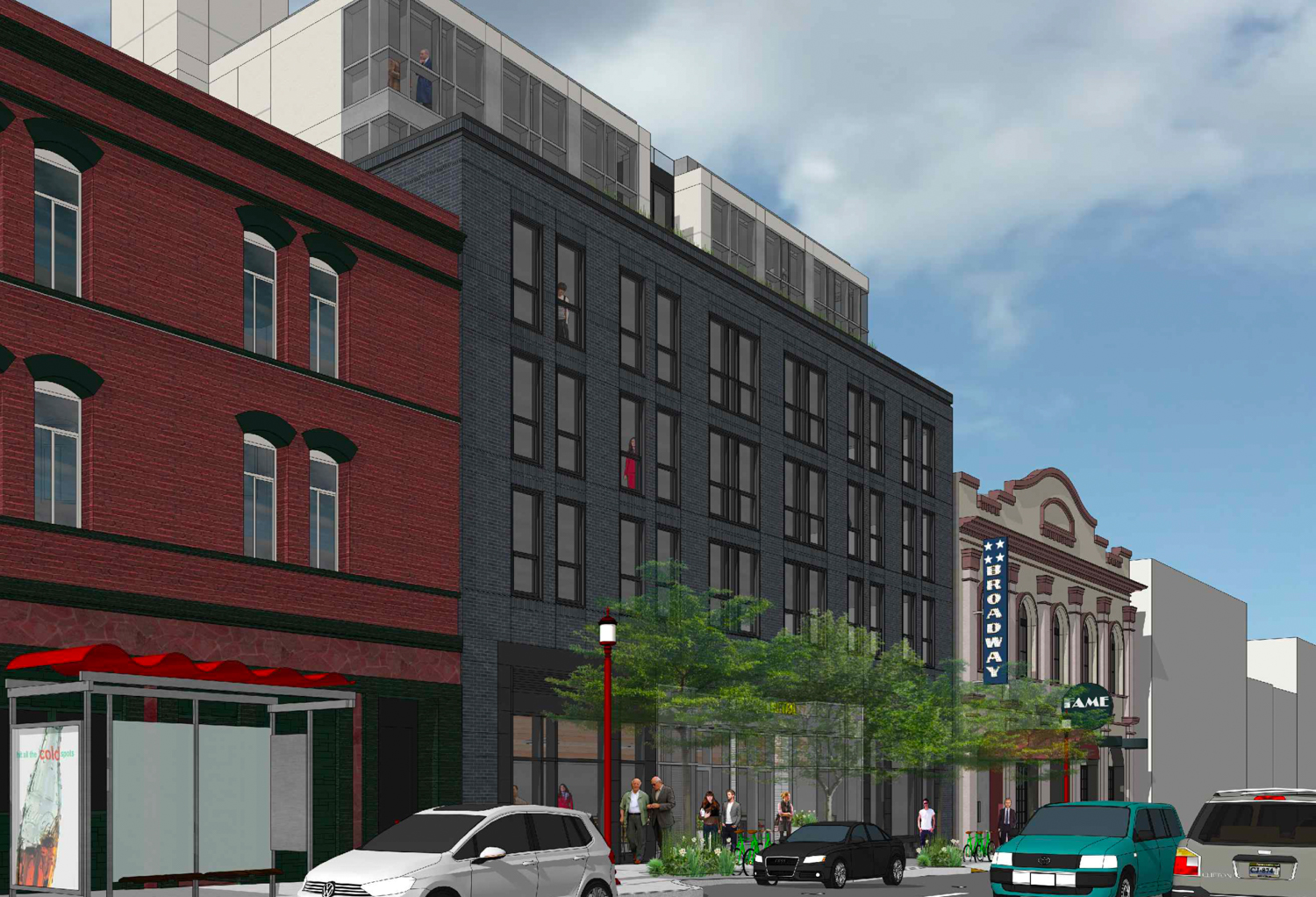 425 Broadway seven-story infill, rendering by Ian Birchall & Associates