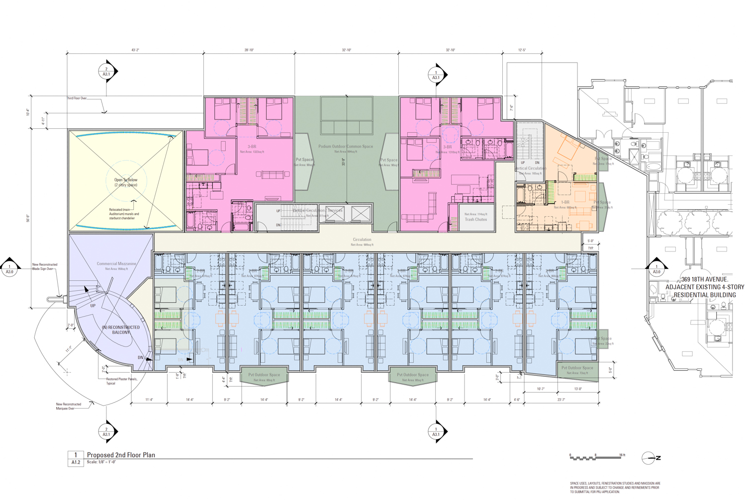 5400 Geary Boulevard second-level floor plan, illustration by G7A