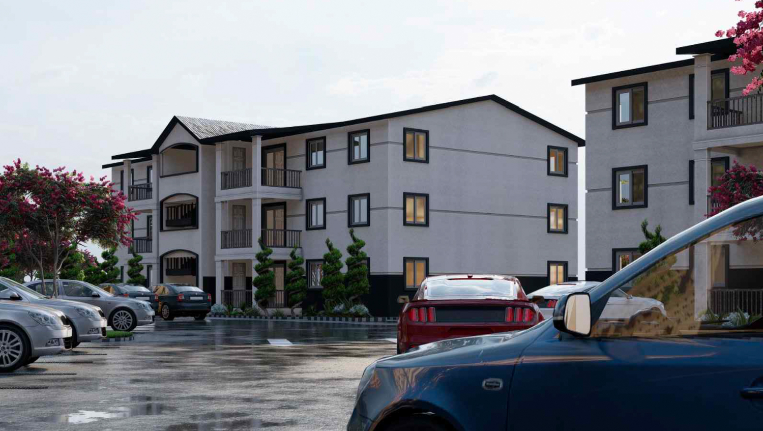 6650 Belleau Wood Lane pedestrian view seen from the surface parking lot, rendering by Architects SF