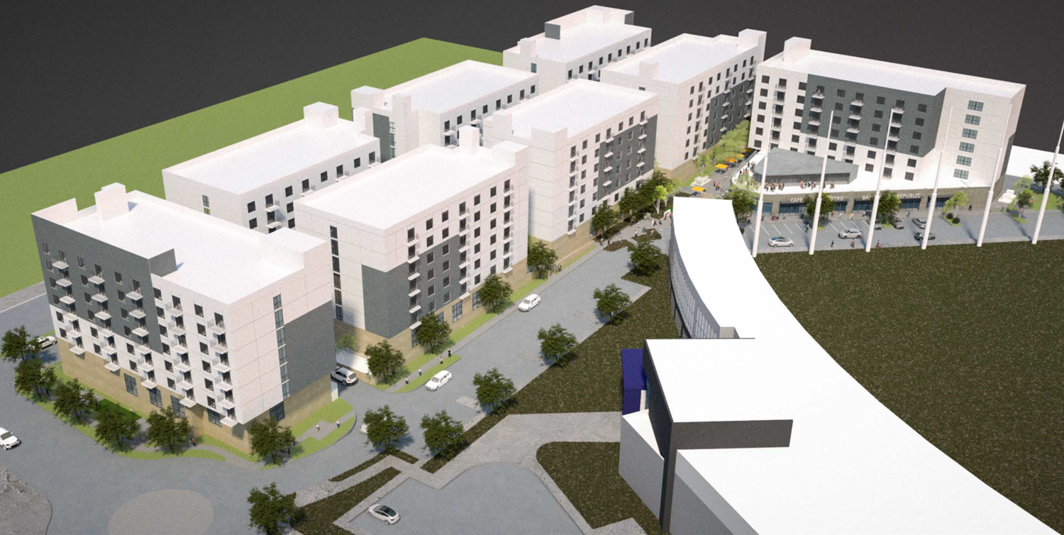7 Topgolf Drive aerial overview, rendering by JPark Architects