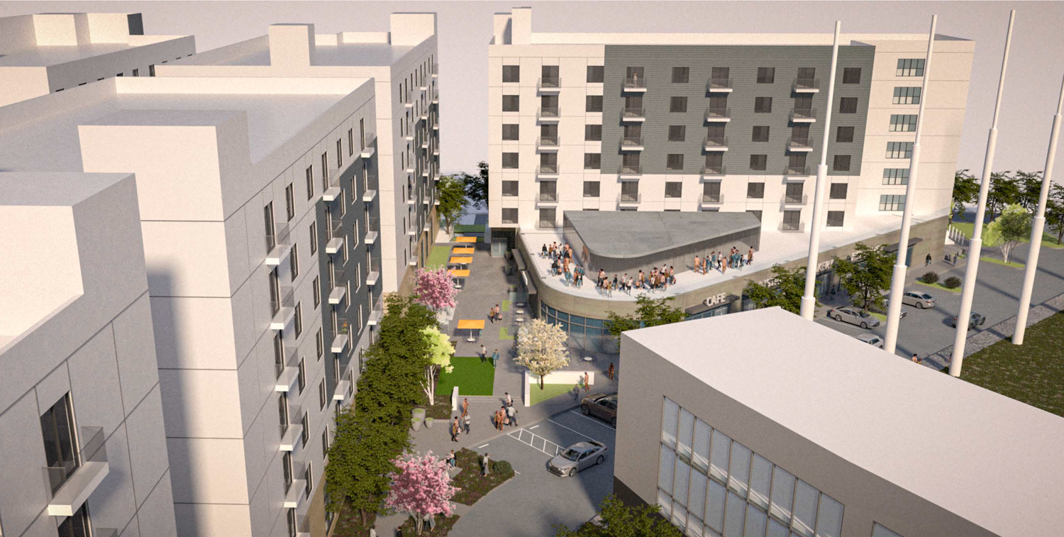 7 Topgolf Drive internal pathway, rendering by JPark Architects