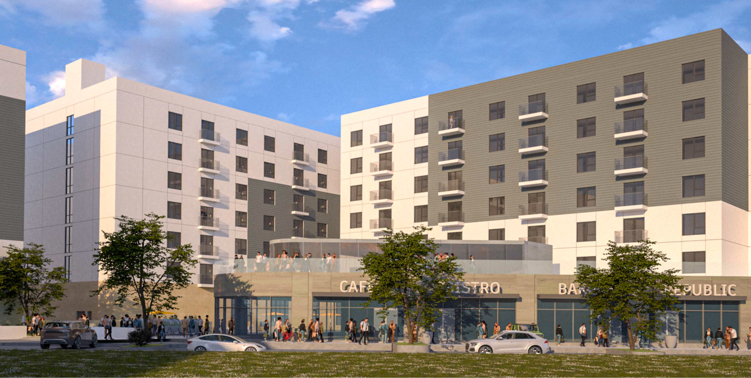 7 Topgolf Drive pedestrian view, rendering by JPark Architects