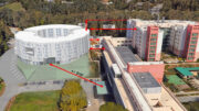 Laguna Honda Hospital Senior Housing aerial view, rendering by Herman Coliver Locus Architects