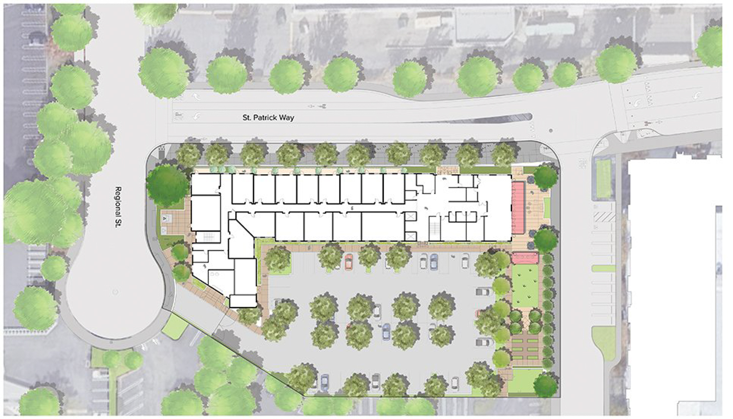 Regional Street Apartments site map, illustration by BAR Architects & Interiors