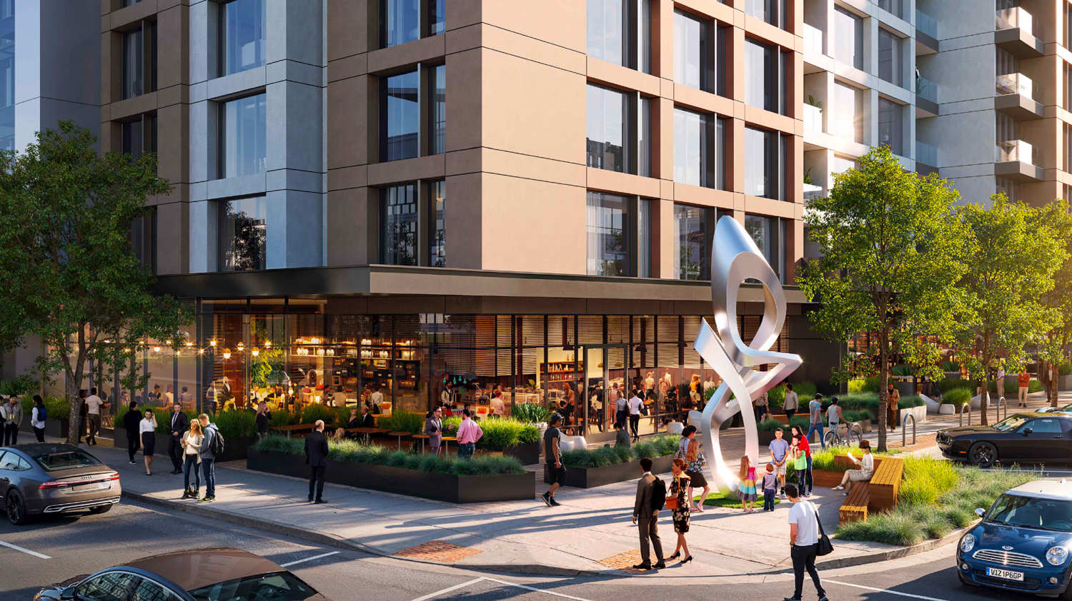 1 East 4th Avenue corner sidewalk improvements, rendering by Arc Tec
