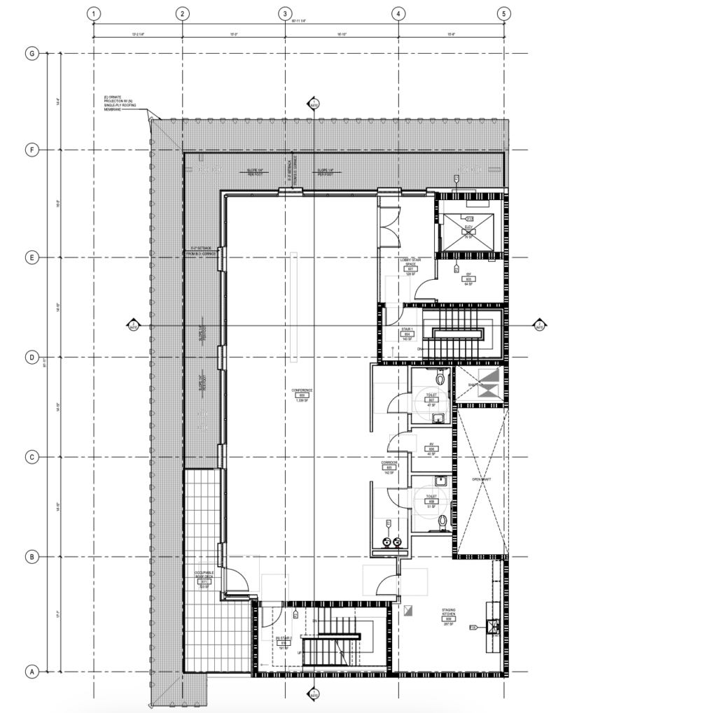 1100 K Street New Top Floor Plan, image by HGA