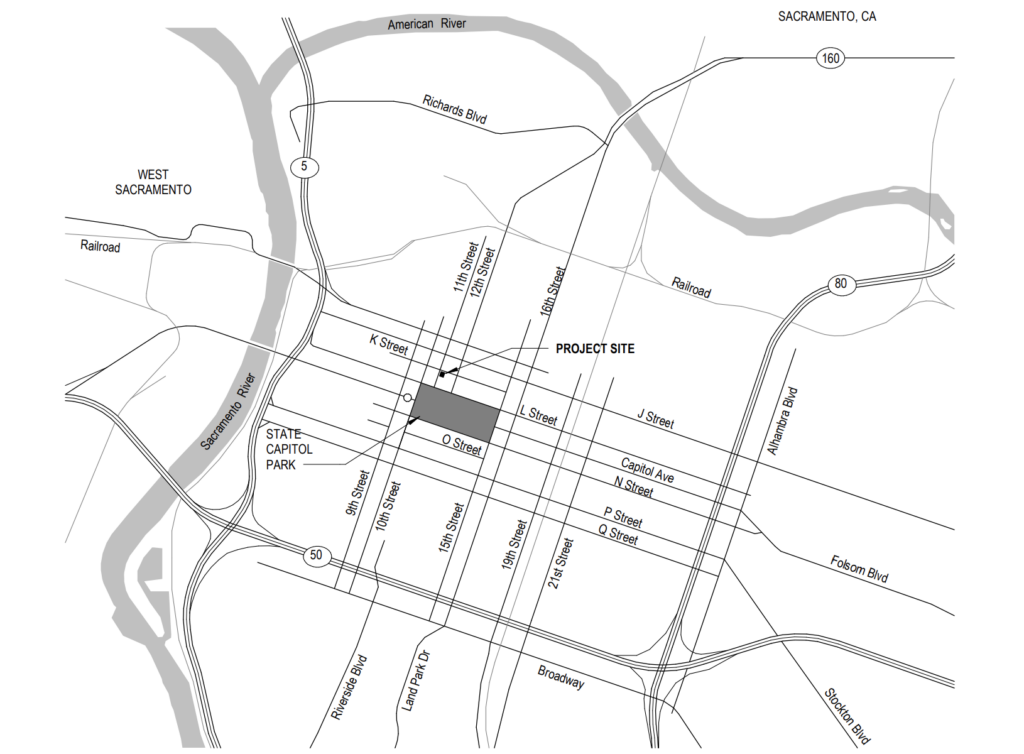 1100 K Street Site Location, image via HGA