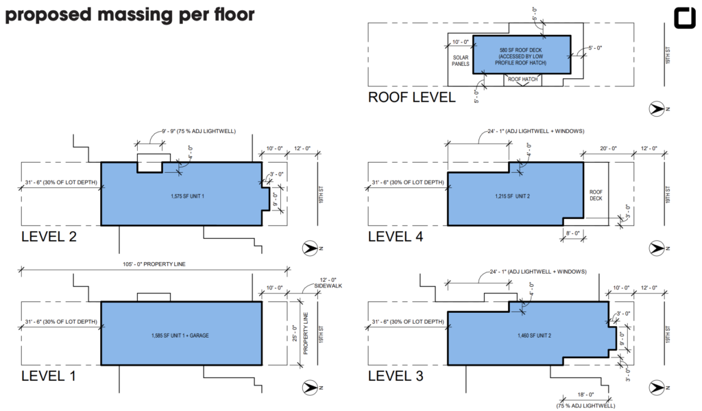 1237 19th Street Site Floor Sections, image by Pristereo