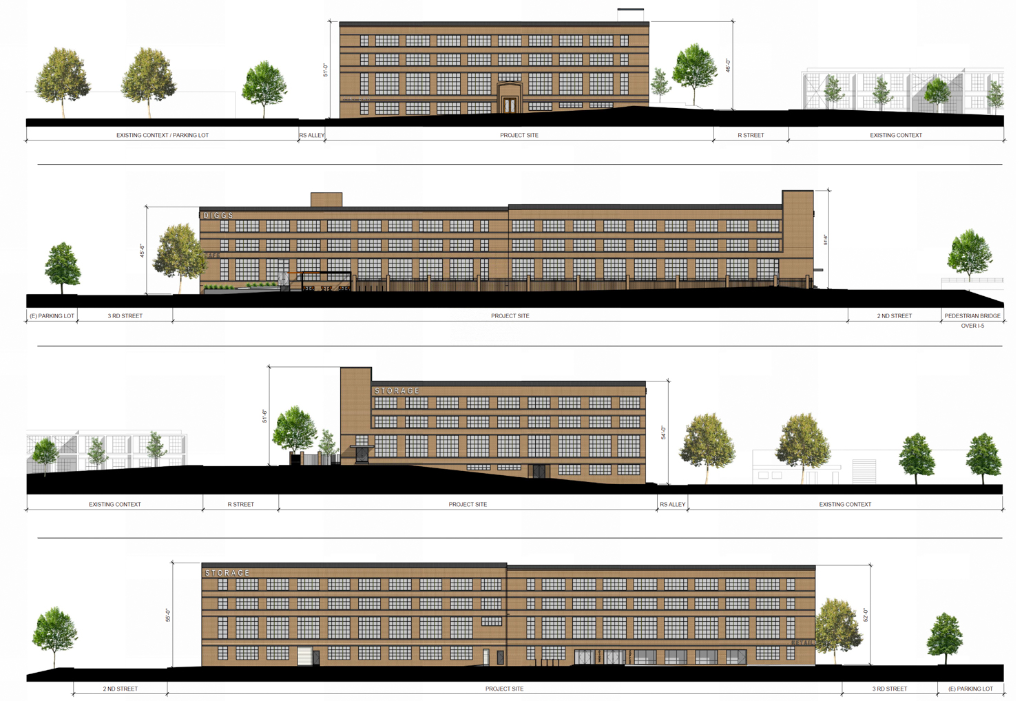 1800 3rd Street facade elevations, illustration by 19Six Architects