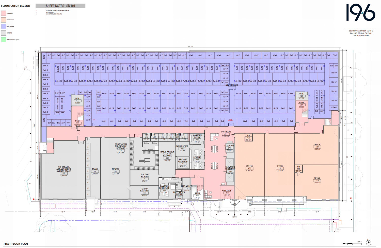1800 3rd Street ground-level floor plan, illustration by 19Six Architects
