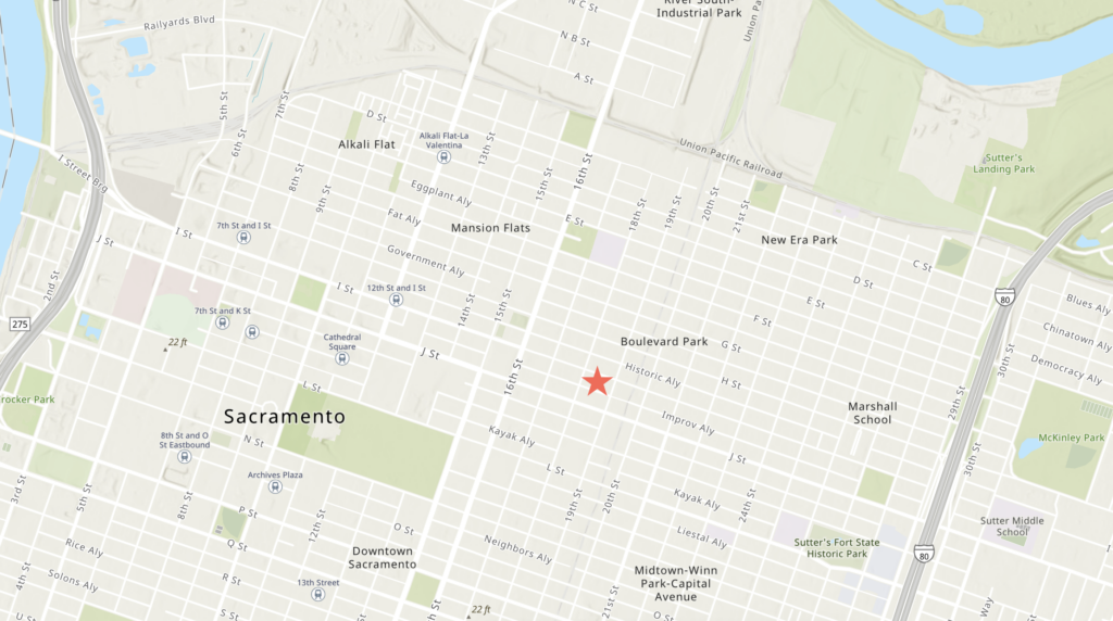 1814 I Street Site Location, image via ArcGIS Online