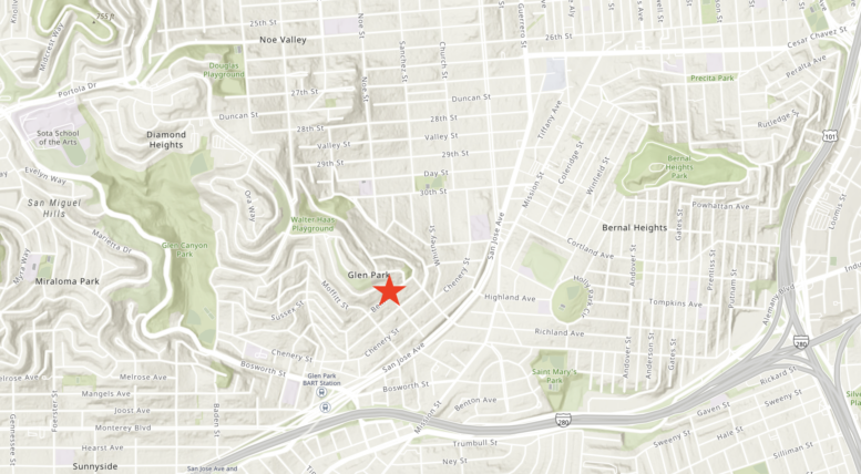 2 Addison Street Site Location, image via ArcGIS Online