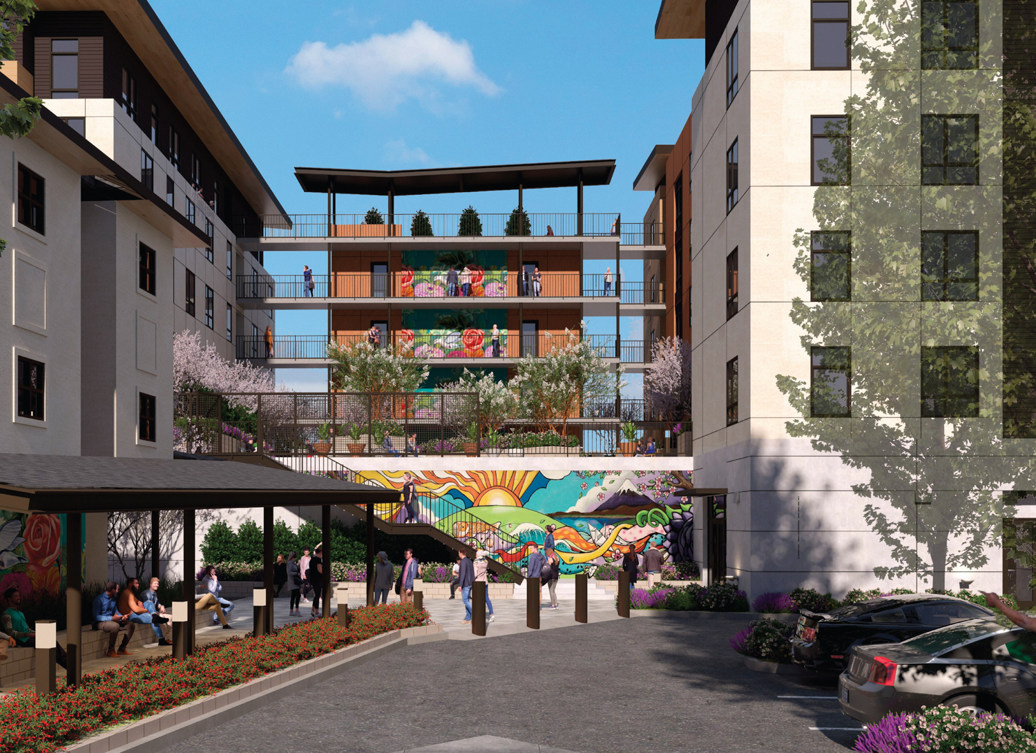 245 West Weddell Drive pedestrian view, rendering by Architects FORA
