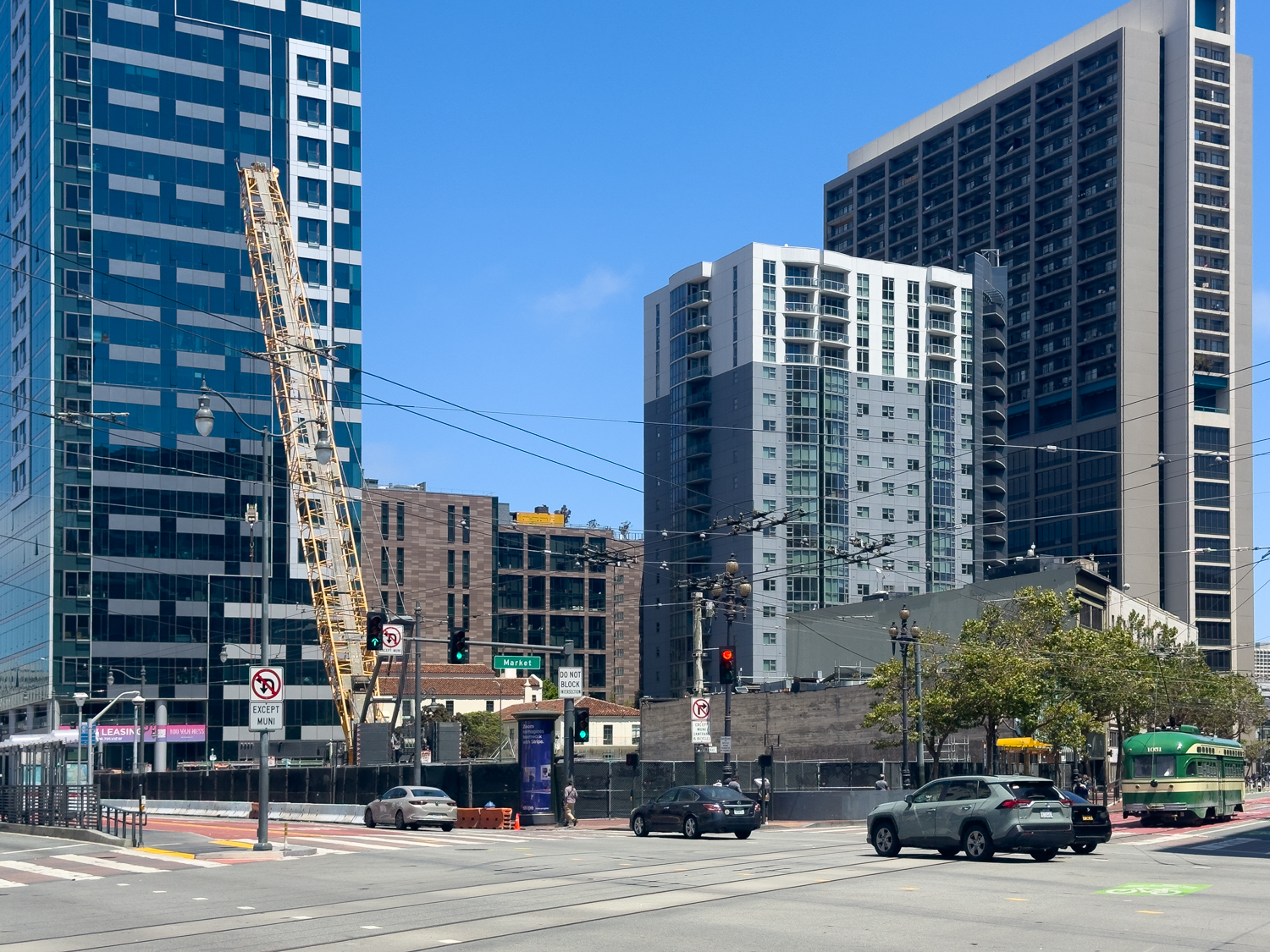 30 Van Ness Avenue seen from across Market Street, image by author