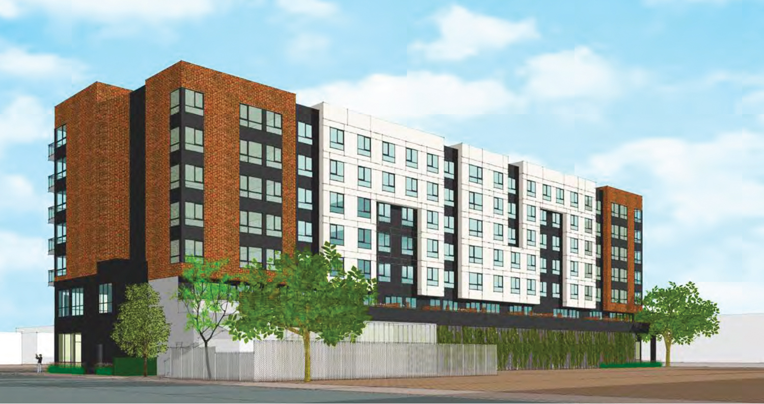 380 North 1st Street rear view seen from 2nd Street, rendering by Studio T Square