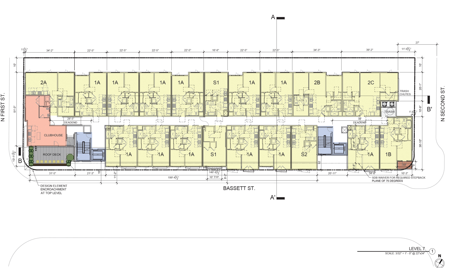 380 North 1st Street top-level floor plan, illustration by Studio T Square