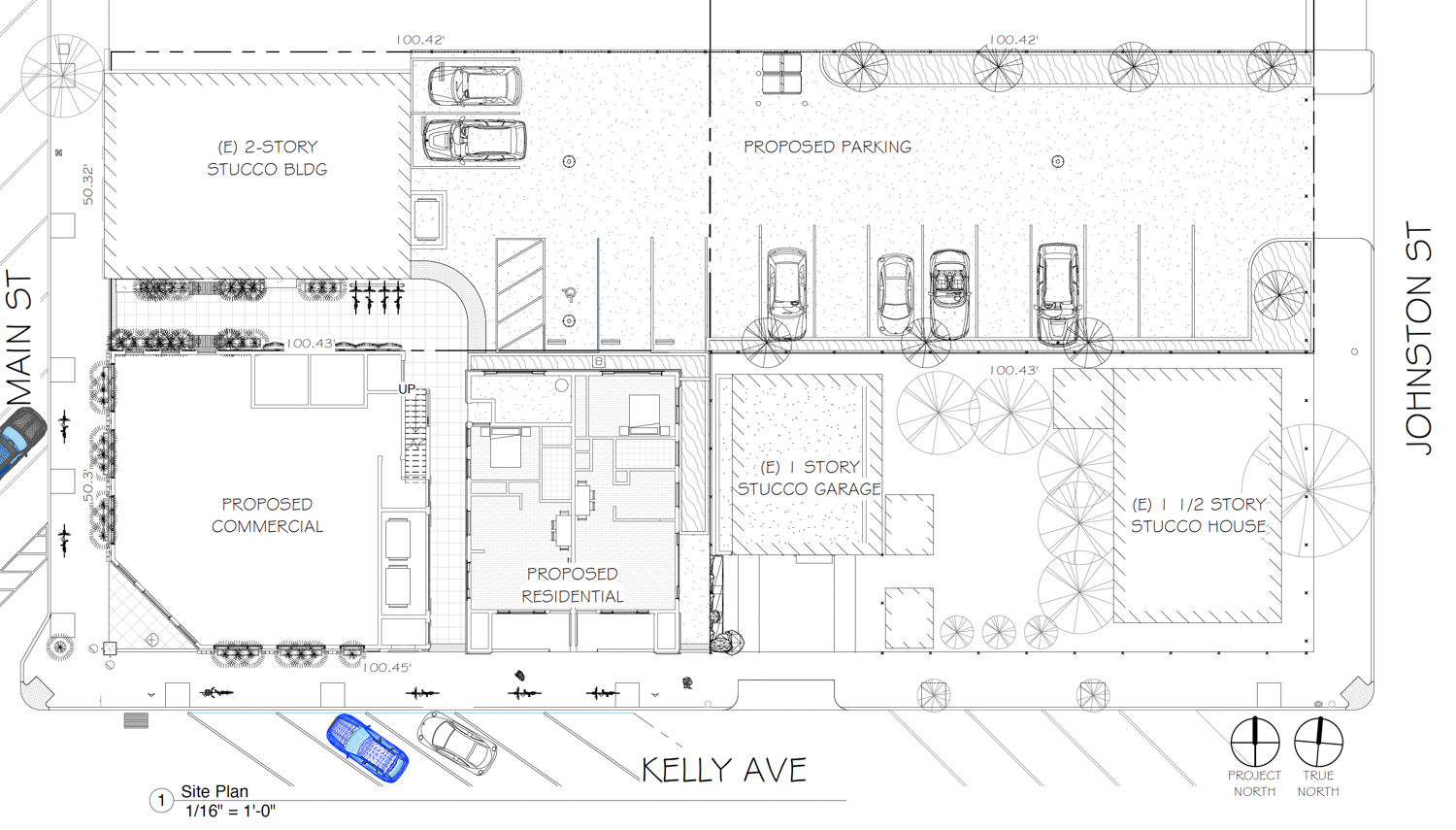 433 Main Street site map, illustration by Edward C. Love Architects