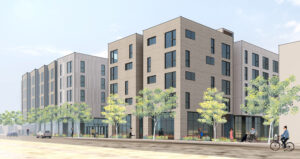 525 North Capitol Avenue street view, rendering by David Baker Architects