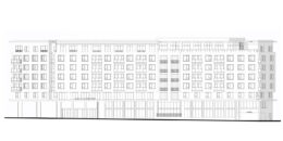 6230 Claremont Avenue facade elevation, illustration by BDE Architecture