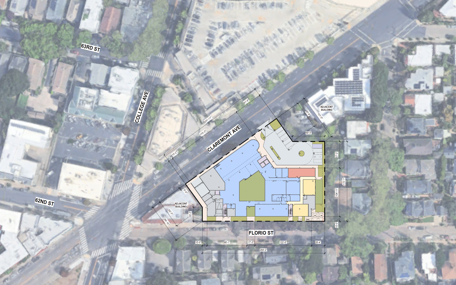 6230 Claremont Avenue site map, illustration by BDE Architecture