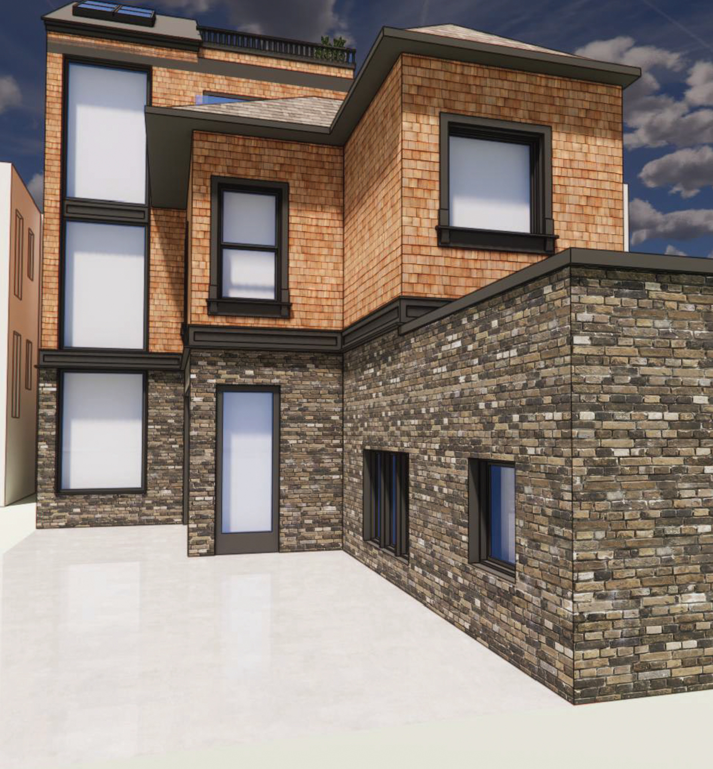 722 19th Avenue rear-lot building inner-lot view, rendering by Poppy Architecture & Design