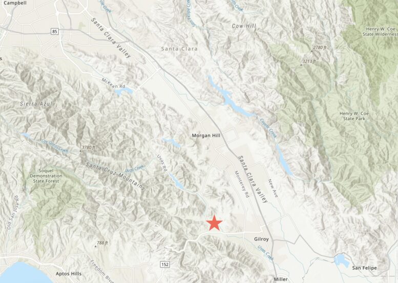 8930 Watsonville Road Site Location, Image via ArcGIS Online