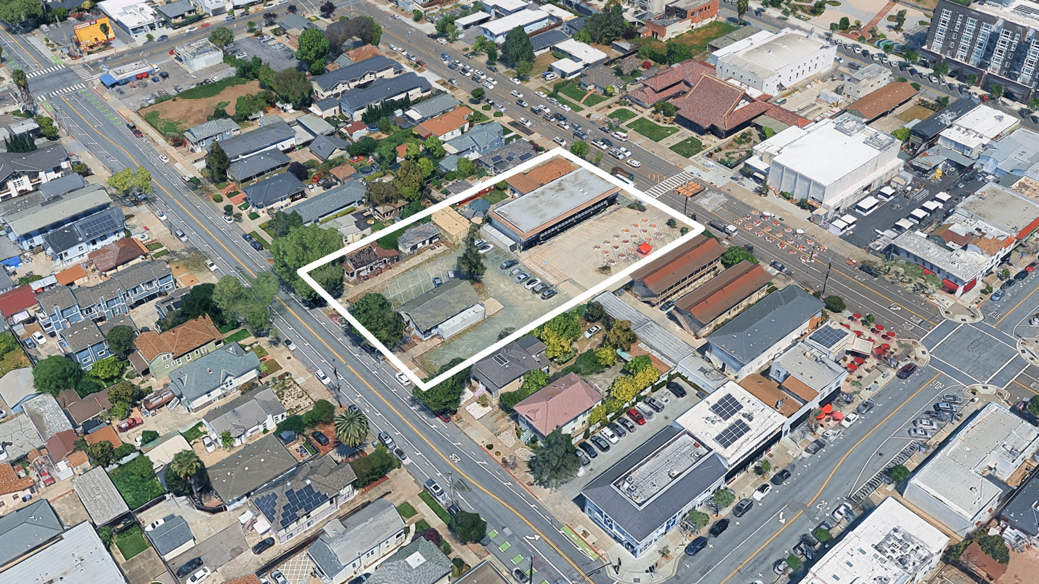 San Jose Buddhist Church Betsuin, image via Google Satellite