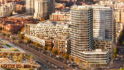 Seawall Lot 330 housing cropped from the overview illustration, rendering by Steelblue