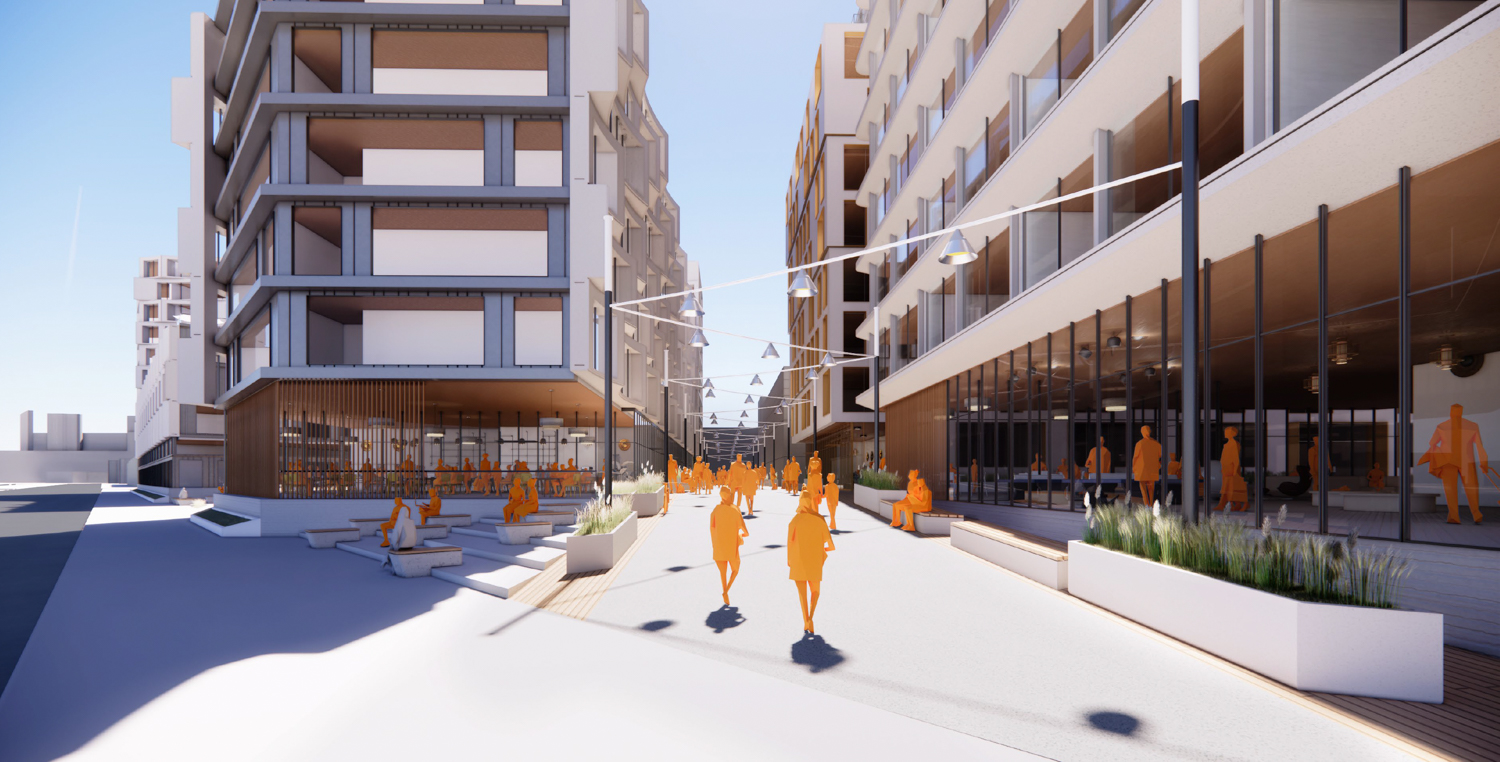 Seawall Lot 330 sidewalk view, rendering by Grimshaw