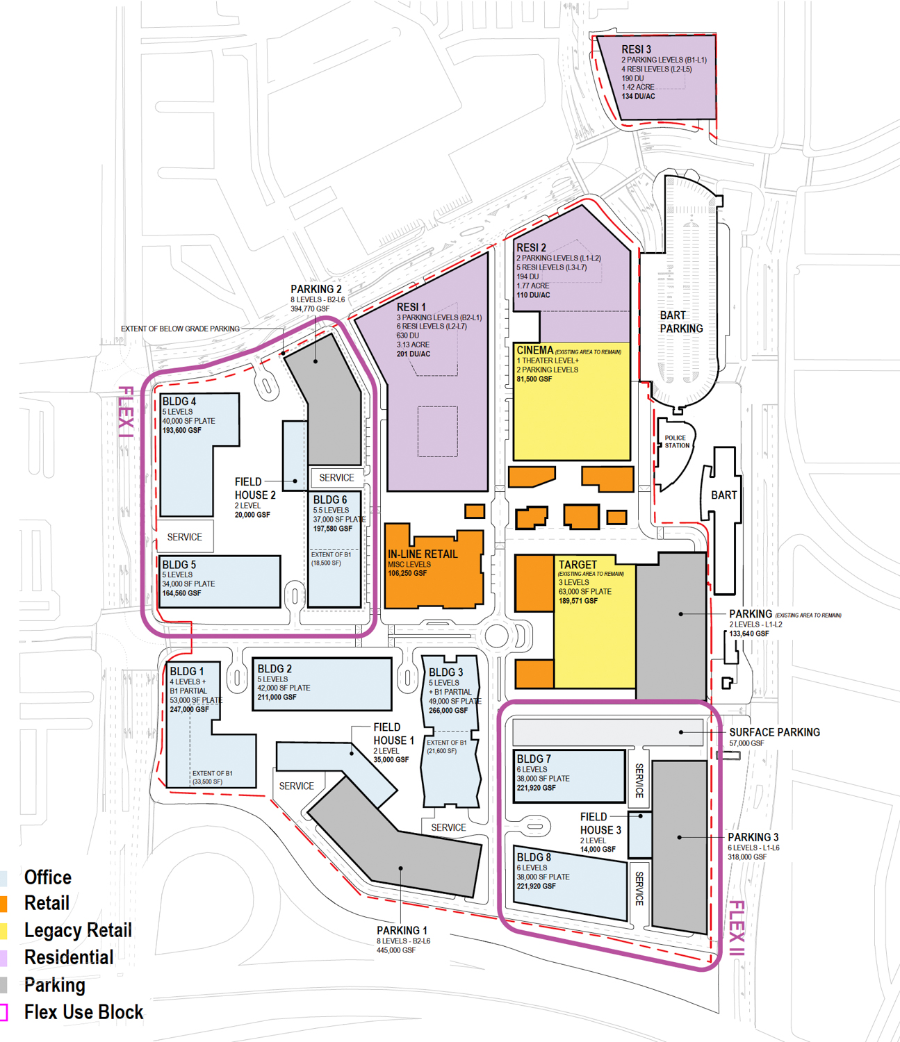 Tanforan Mall Lab Scenario, site map by Gensler