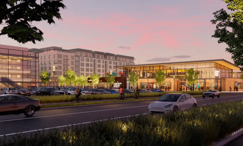 Tanforan Mall pedestrian view, rendering by Gensler