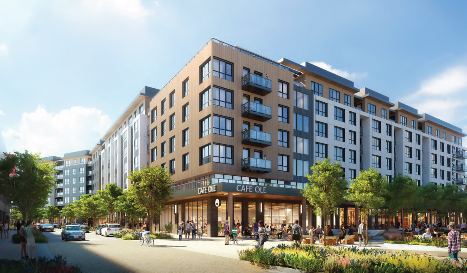 Tanforan Mall residential building, rendering by Gensler