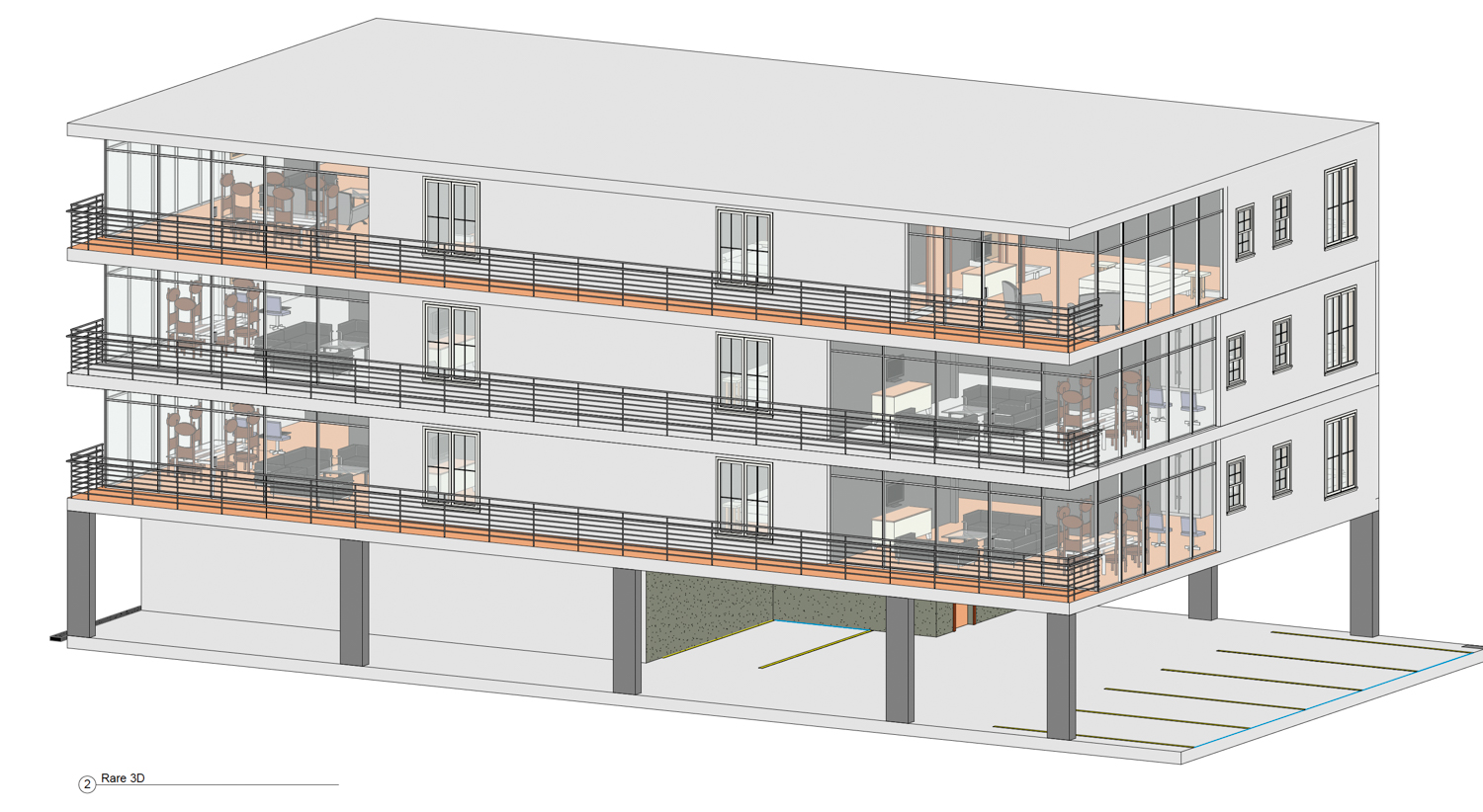 1217 Lincoln Avenue rear view, isometric drawing by Design Collaborative Services