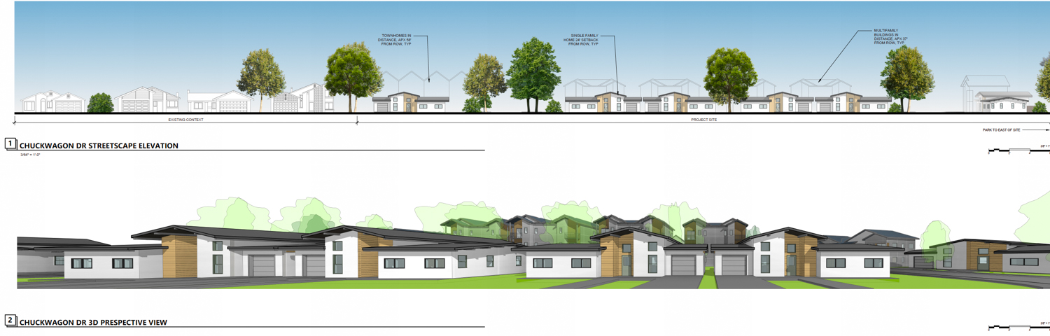 1251 Chuckwagon Drive elevations, illustration by 19six Architects