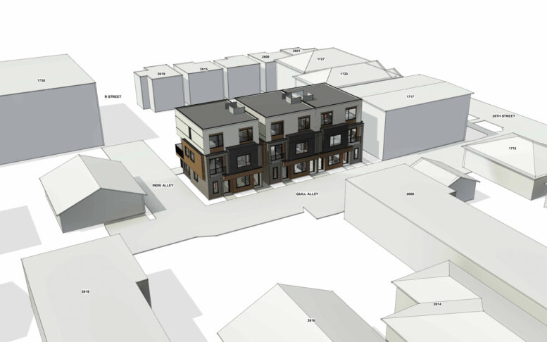 1717 26th Street aerial view, rendering by Tangent Design & Engineering