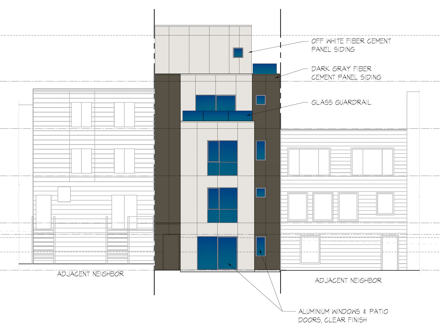 230 Anza Street, rear elevation by CM Wong Architecture