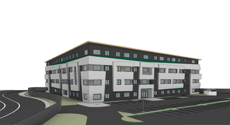 3201 Florin Perkins Road establishing view, rendering by Graphia