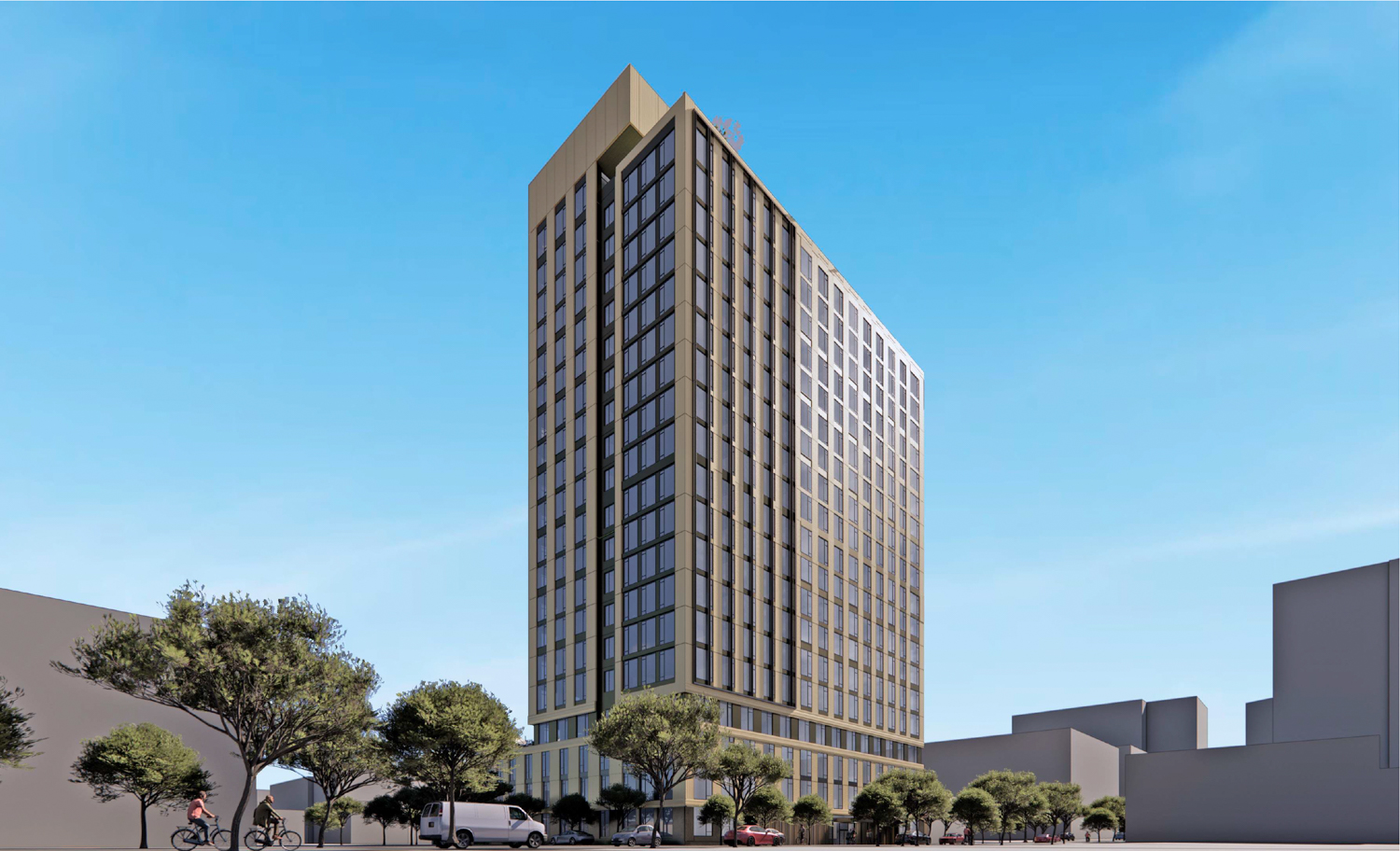 360 5th Street at the corner of Clara and 5th Street, rendering by Handel Architects