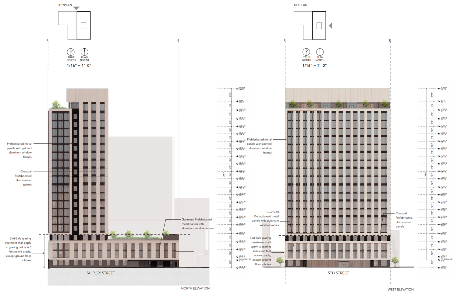 360 5th Street facade elevations, illustration by Handel Architects