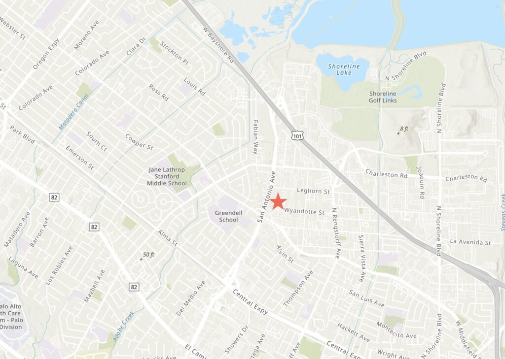 762 San Antonio Road Site Location, image via ArcGIS Online