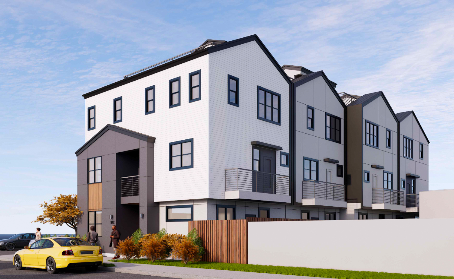 942 Pine Street rear view, rendering by Collaborative Design Studio