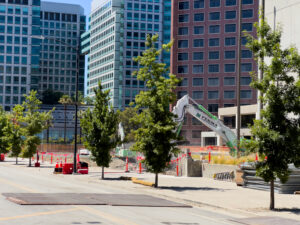 Cityview Plaza activity seen from South Market Street, image by author