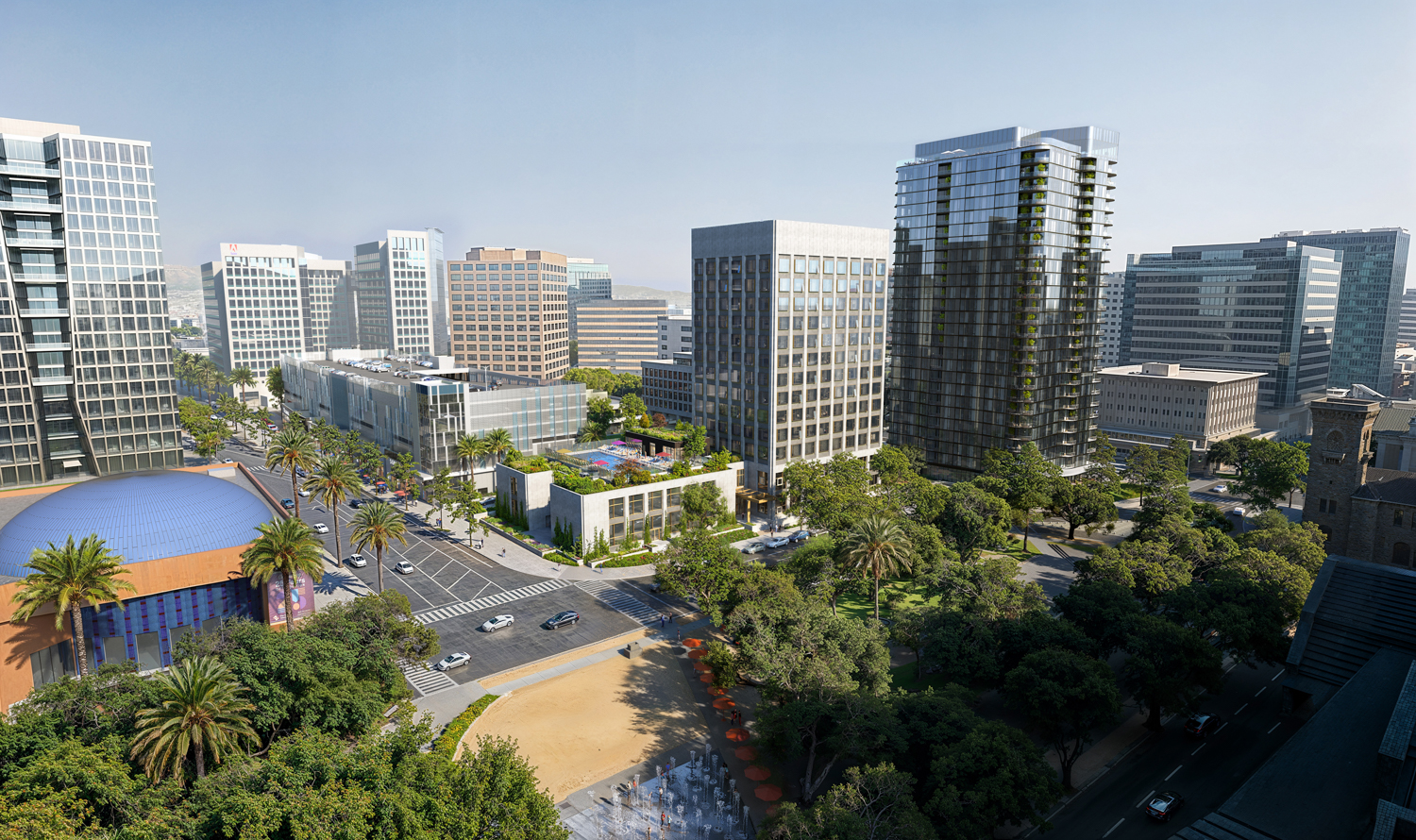 Cityview Plaza aerial view, rendering by SCB