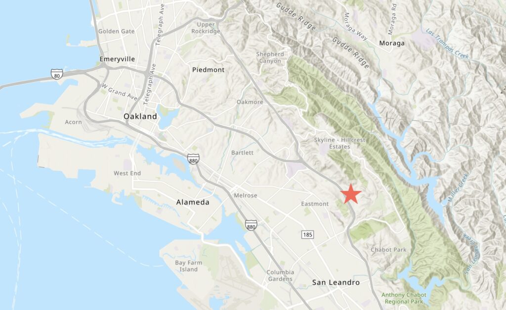 Oak Knoll Site Location, image via ArcGIS Online
