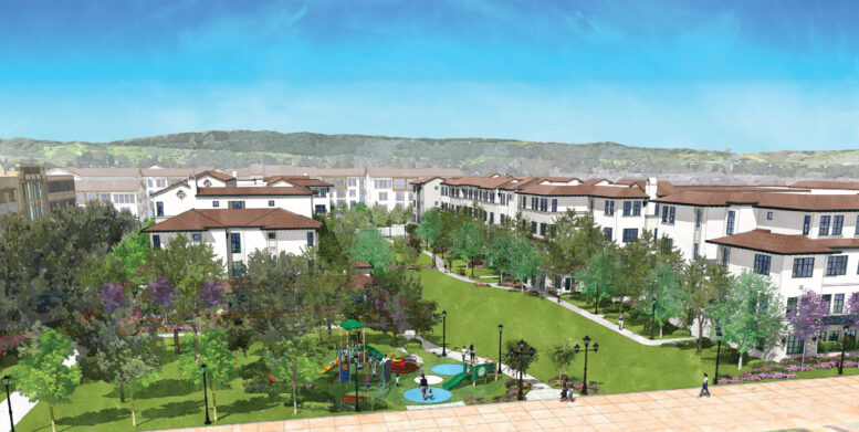 Railroad Avenue project aerial overview, rendering by Dahlin Group