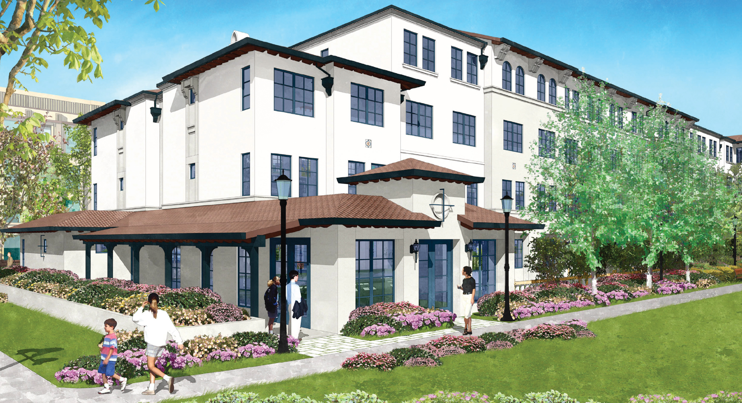 Railroad Avenue project on-site pathway, rendering by Dahlin Group