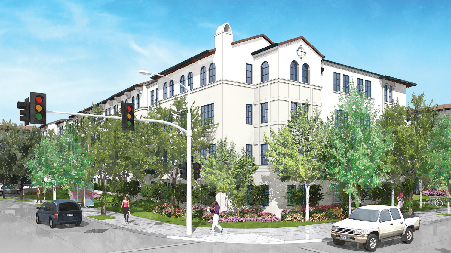 Railroad Avenue project street view, rendering by Dahlin Group