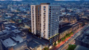 1023 Mission Street aerial overview, rendering by Perry Architects
