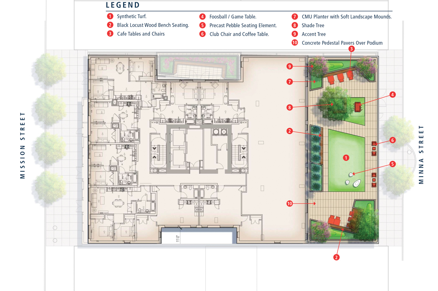 1023 Mission Street fifth-level floor plan, illustration by C2 Collaborative